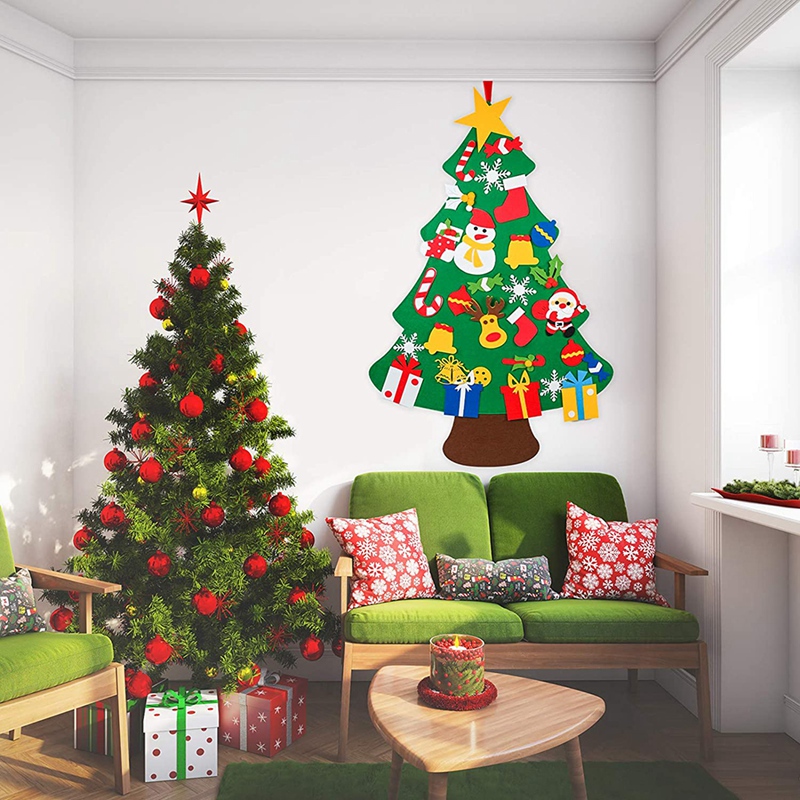 DIY Felt Christmas Tree Set for Kids with Ornaments, Door Wall ...