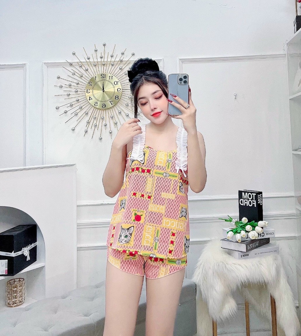 Set Áo Phối Bèo Vải Lụa Hàn Mát Mềm Mại Freesize dưới 60kg