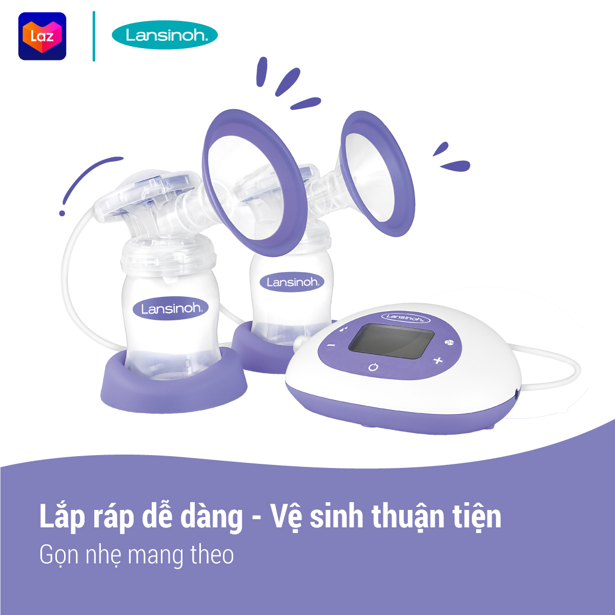 Máy hút sữa điện đôi thông minh Lansinoh [HSD 07/2024]
