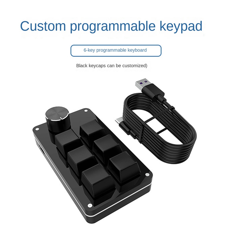 6 Keys USB Custom Mechanical Keyboard RGB Macro Keyboard Programming Macro Gaming Photoshop Keypad