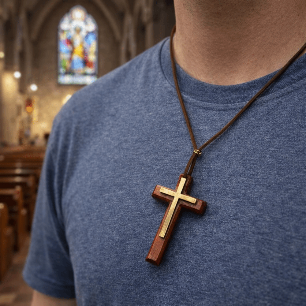 Unique Handmade Wooden Pendant Blessing Unisex Design Rope Choker Chain ...