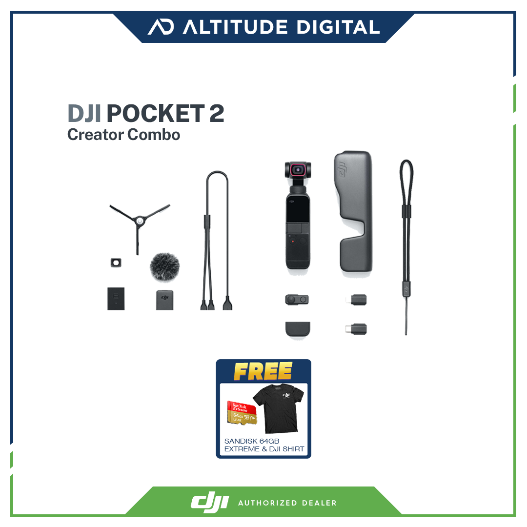 DJI POCKET Creator Combo with FREE SanDisk 64GB Extreme and DJI Shirt  Lazada PH