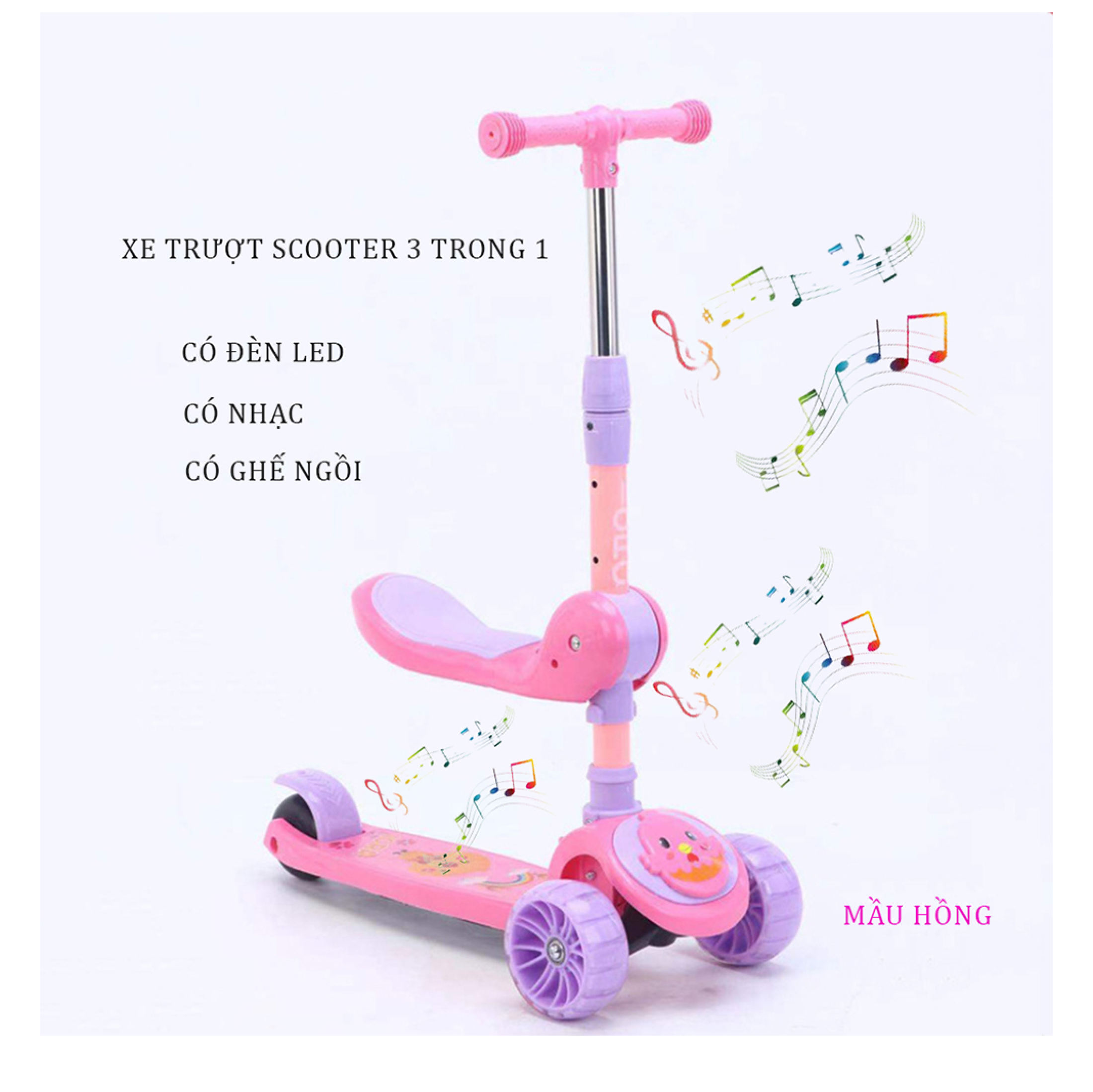 Xe Trượt Scooter Cao Cấp (Có Nhạc, Có Đèn), SCOOTER Cho Bé Cao Cấp.