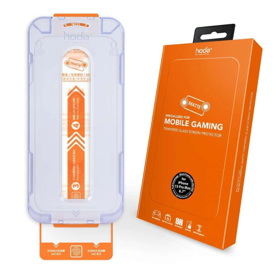 Kính cường lực kèm khung trợ dán hoda cho iphone 15 series