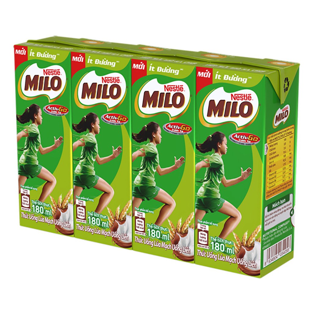 Thùng 48 Hộp Sữa Nestlé MILO Nước (180ml / Hộp)