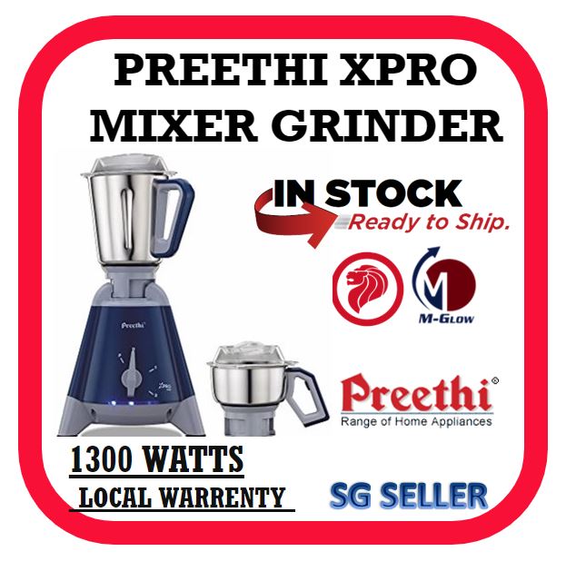 SG Seller) Preethi Xpro Duo MG198 1300-Watt Mixer Grinder (Deep