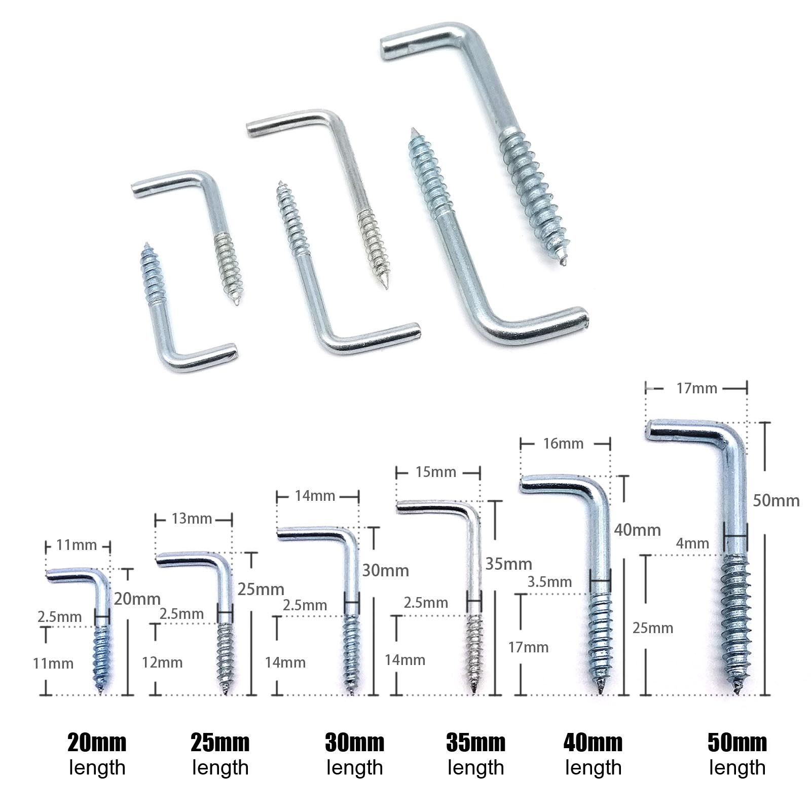 25pc Photo Frame Lamp Cabinet Curtain Net Wire Ceiling Eye Bolt Eyebolt ...
