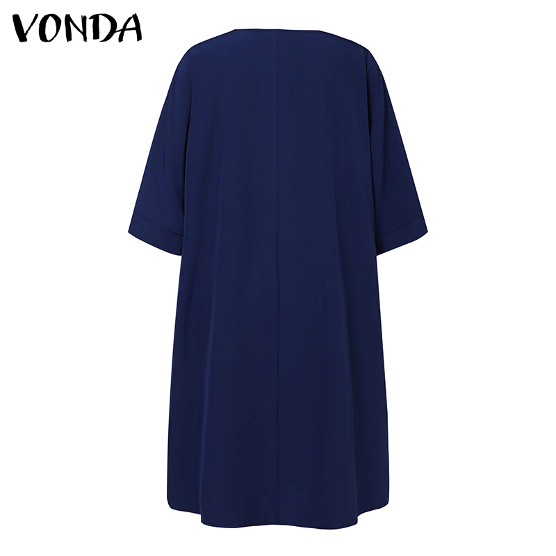 VONDA%20Women%20V%20Neck%203/4%20Batwing%20Sleeve%20Mini%20Dress%20Plus%20Size%20Printed%20Robe%20Dress%20(Plus%20Size)%20-%20Image%206
