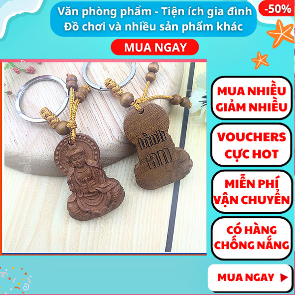 Móc khóa 1 mặt Bình An và Phật Bà Quan Âm cực đẹp tinh xảo, may mắn ✔️ Móc khóa hình phật ✔️ Móc khóa tượng phật ✔️ Móc khóa xe ✔️ Móc khóa xe máy ✔️ Móc khóa giá rẻ ✔️ Aplusmart