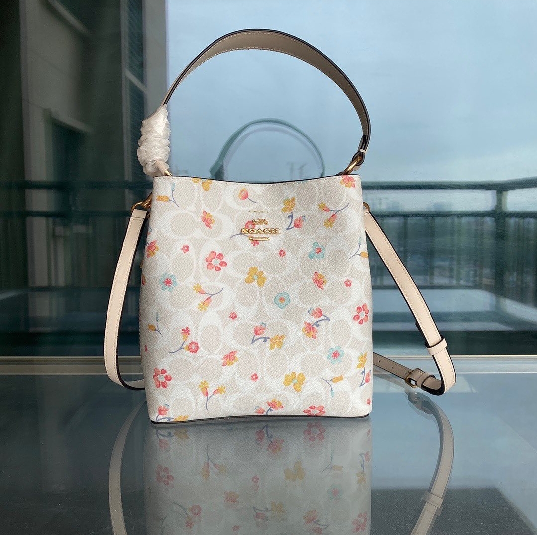 COACH®  Small Town Bucket Bag In Signature Canvas With Mystical Floral  Print