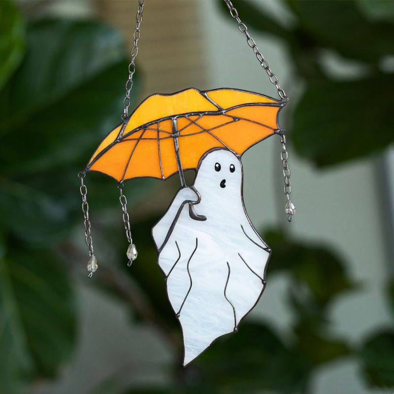 Mysterious and funny umbrella ghost hanging Halloween decoration