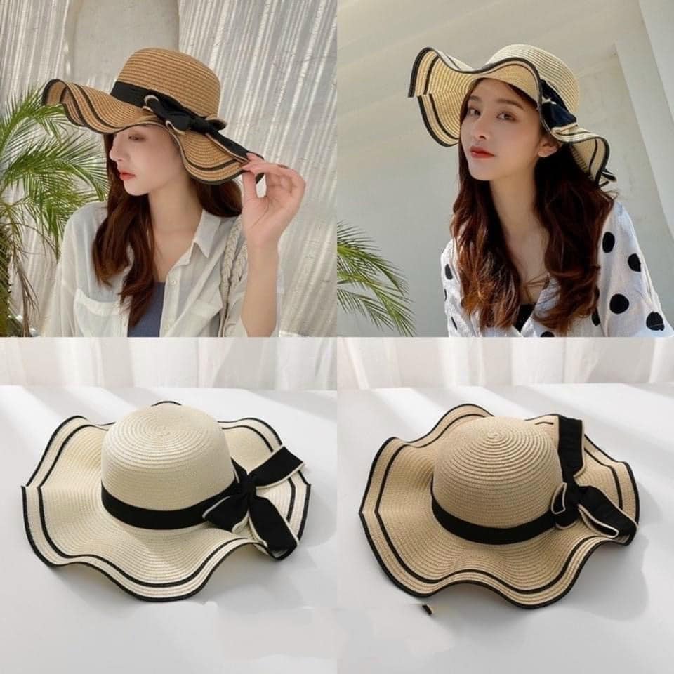 Nón Cói Đi Biển VànhTo Thắt Nơ Thời Trang Hè