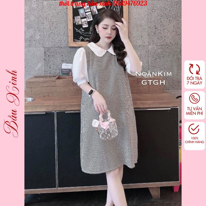 [FREESHIPMAX] váy bầu thiết kế, đầm bầu công sở