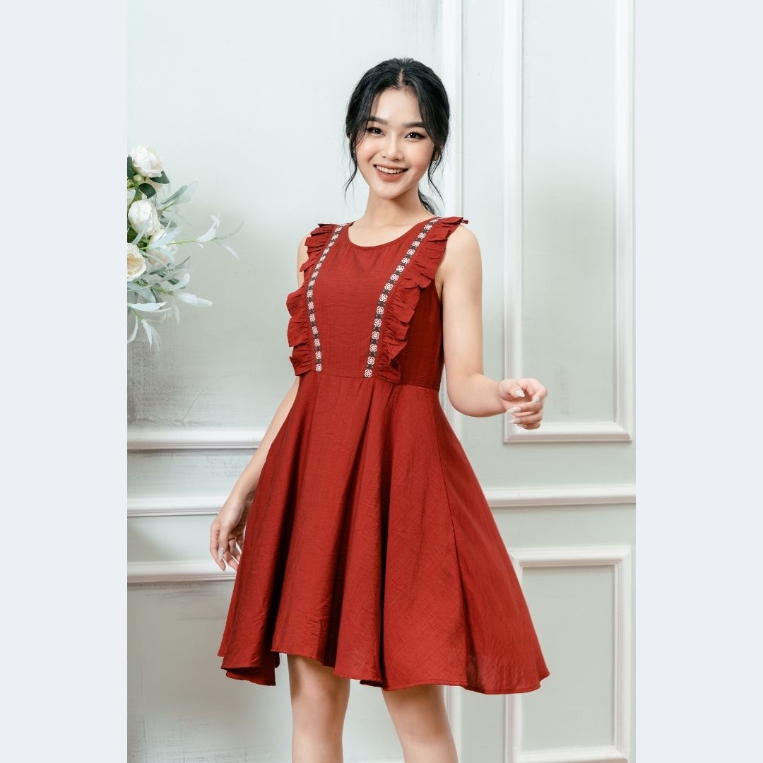 Váy sát nách nữ bèo thêu Freedy - WVS2201