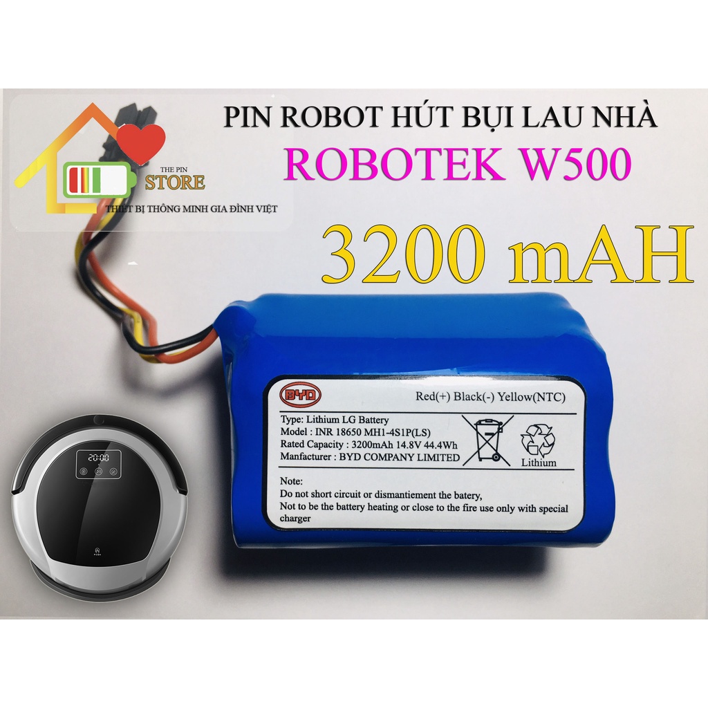 PIN ROBOT HÚT BỤI ROBOTEK W500 (DUNG LƯỢNG 3200 mAH ) BẢO HÀNH 9 THÁNG