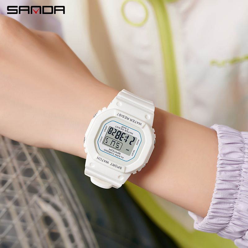 SANDA Classic Upgraded Trendy Color blocked Youth Multi functional Waterproof Men Watch SD393-6.
