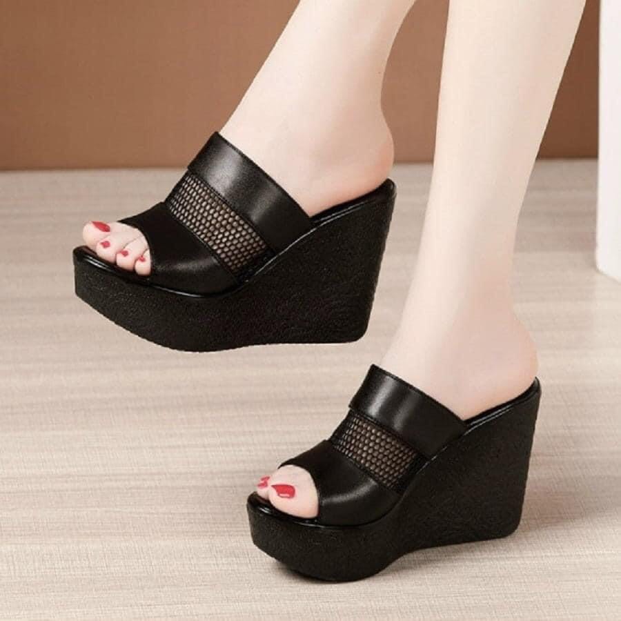 Dép đế xuồng phối lưới - đế cao 9p