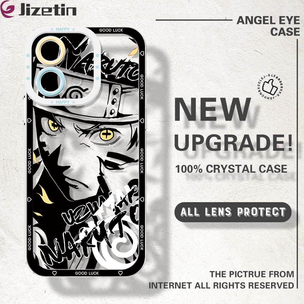 Jizetin for Vivo Y28 4G Back Cover Crystal Transparent Cool Naruto Sketch Soft Full Camera Cover Protection Phone Cases.