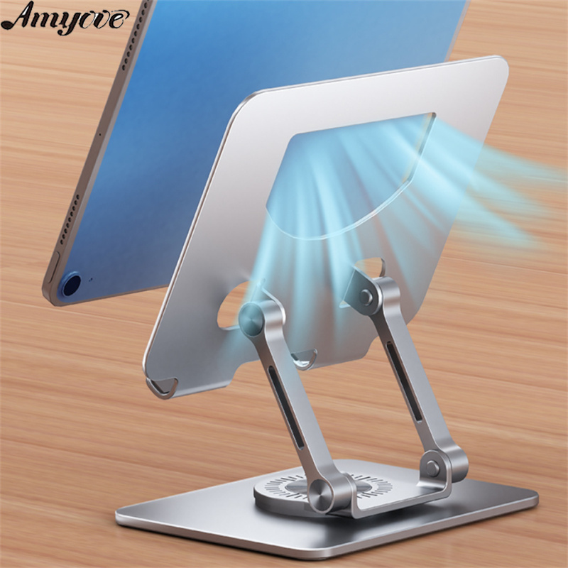 2028 Laptop Stand Aluminum Alloy Computer Riser Adjustable Foldable Laptops Elevator PC Cooling Mount For 4.7-12 Inch Laptop Tablet Phones