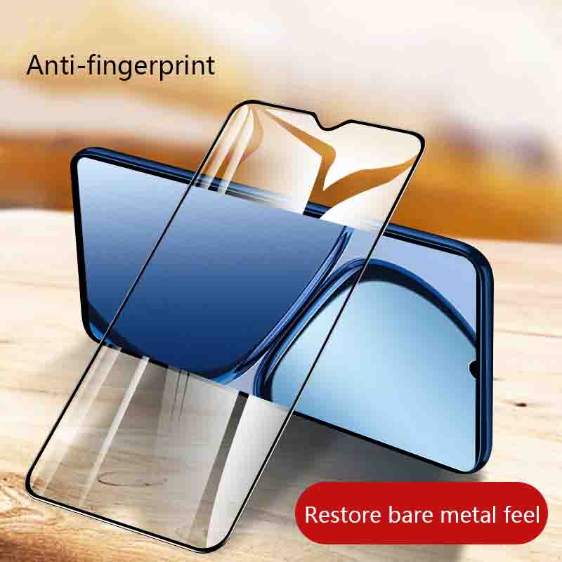 (2PCS)Biruiqu For Realme C63 9H 2.5D Full Cover Tempered Glass Screen Protector Film Black.