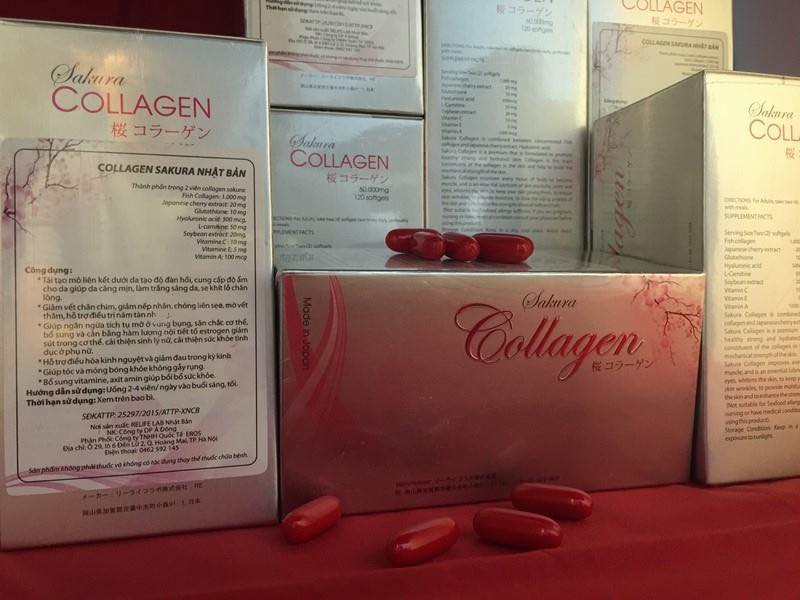 Viên uống collagen sakura Nhật Bản 120 viên