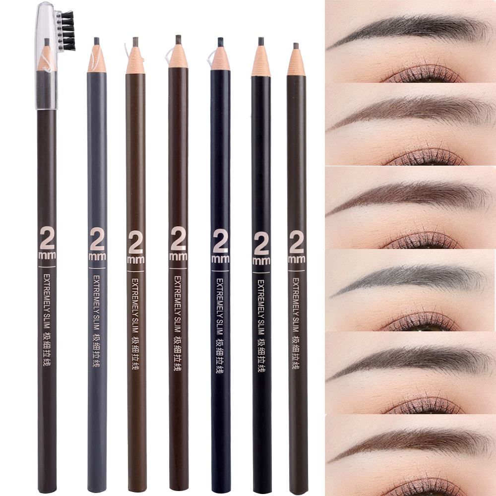 [Perfect Sunfeel] Pull Line Eyebrow Pencil 2mm Tip Black Grey Brown Waterproof Eye Brow Natural Eye Makeup Tools Cosmetics