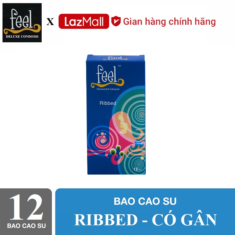 [ FEEL ] Bao cao su Feel Ribbed 12 bao - Có Gân.