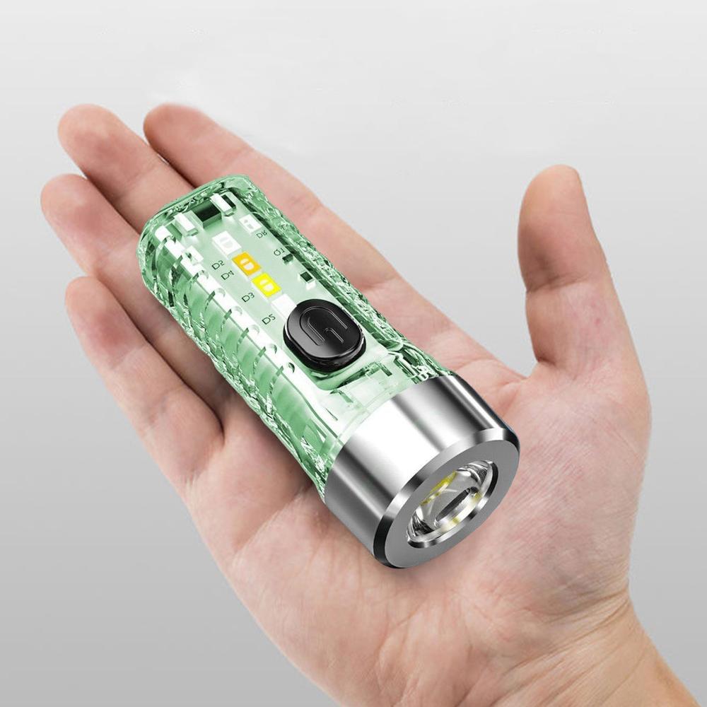 Đèn pin cầm tay siêu sáng móc treo đèn không thấm nước Mini Đèn Pin Cắm trại Có thể sạc qua USB 8 chế độ 3 bánh răng cho trường hợp khẩn cấp ngoài trời