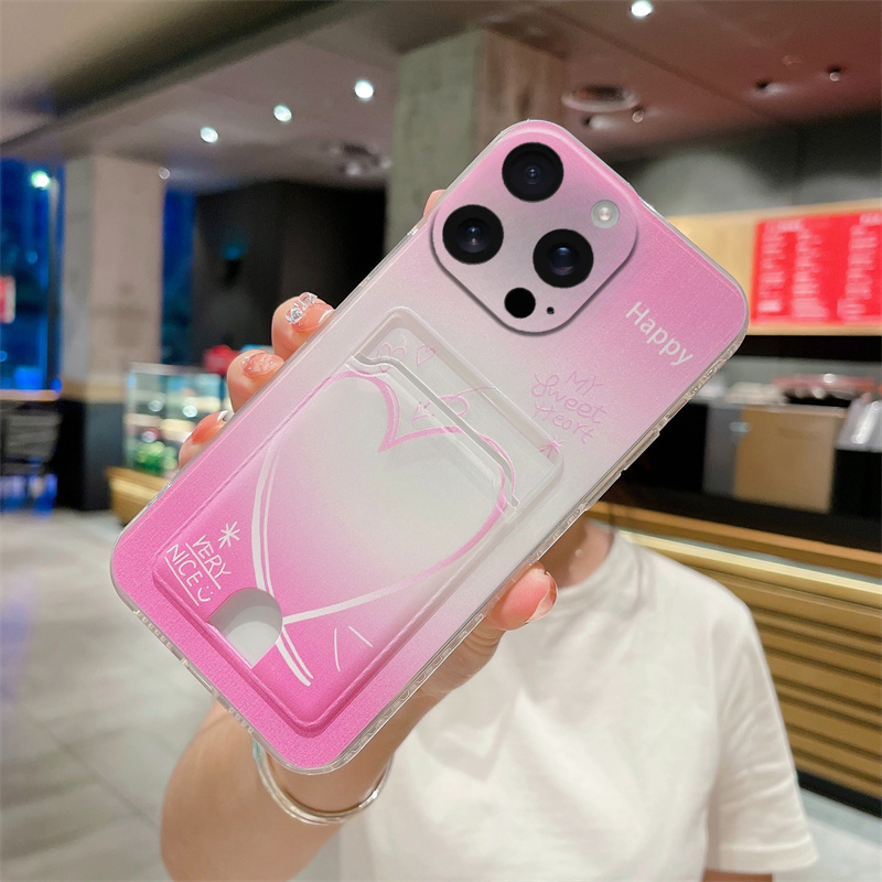 Phone cover iphone 16 Back case Card Holder Wallet Be LoveTransparent Soft Case For iphone 16Pro max Phone cases.