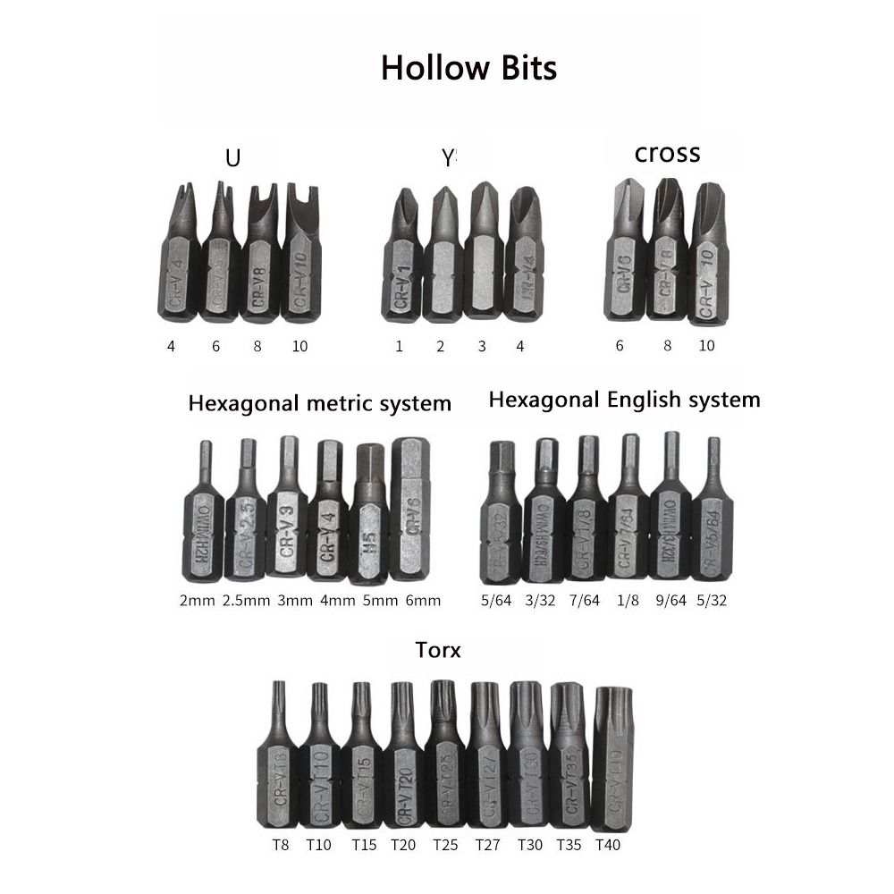 AGANESS 33Pcs Cross-Head Tamper Proof Woodworking Tools Extension Rod Security Screwdriver Bit Head Set Screwdriver Bits Set Spanner Bit Holder