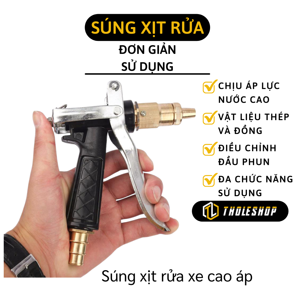 Vòi xịt rửa xe tăng áp cực mạnh - Đầu vòi tưới cây, rửa xe, xịt rửa sàn nhà - Dụng cụ xịt rửa nước răng áp lực nước 400%
