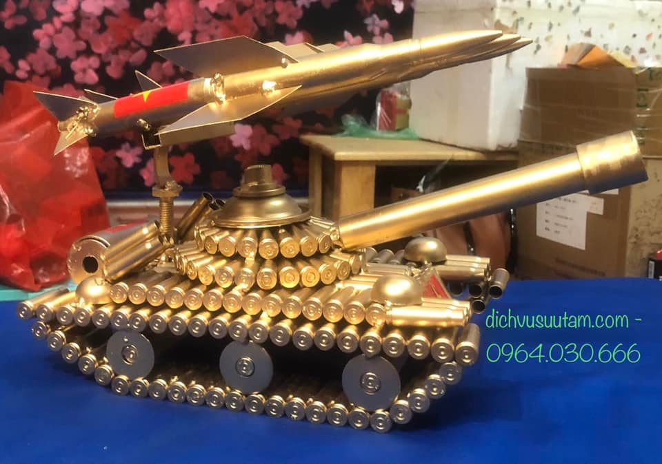 Mô hình xe tăng chiến đấu tên lửa SAM-3 bằng vỏ đan