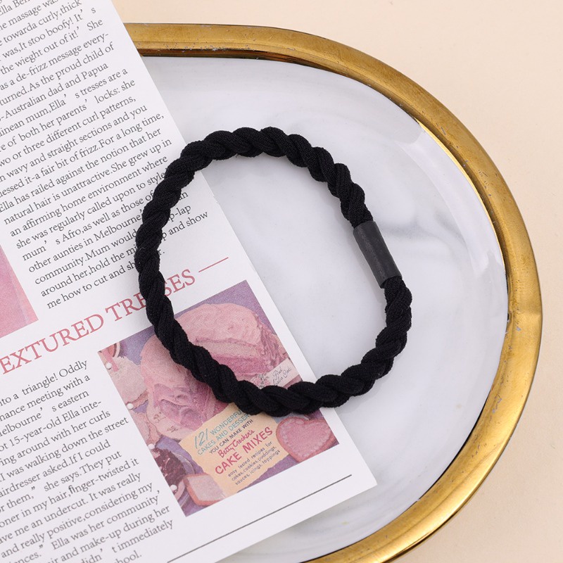 Simple Solid Color High Elastic Twist Braided Hair Tie Braided Hair Tie Durable Hair Accessories for Women and Girls