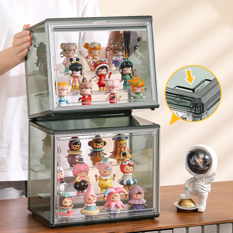 Blind box storage display shelf, desktop transparent dustproof acrylic storage cabinet figure display box