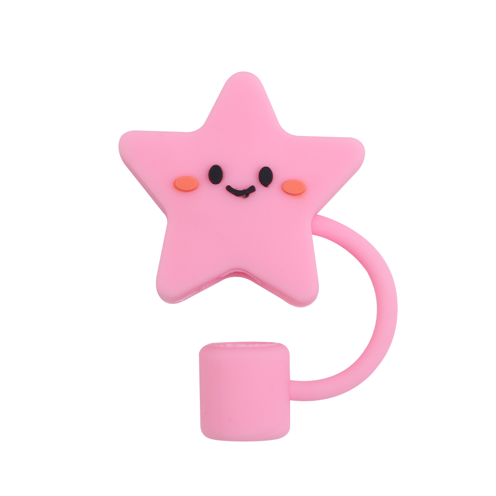 1/4pcs Cartoon Star Shaped Drinking Dust Cap Silicone Straw Plug Tips Cover Reusable for 10MM Drinking Straw