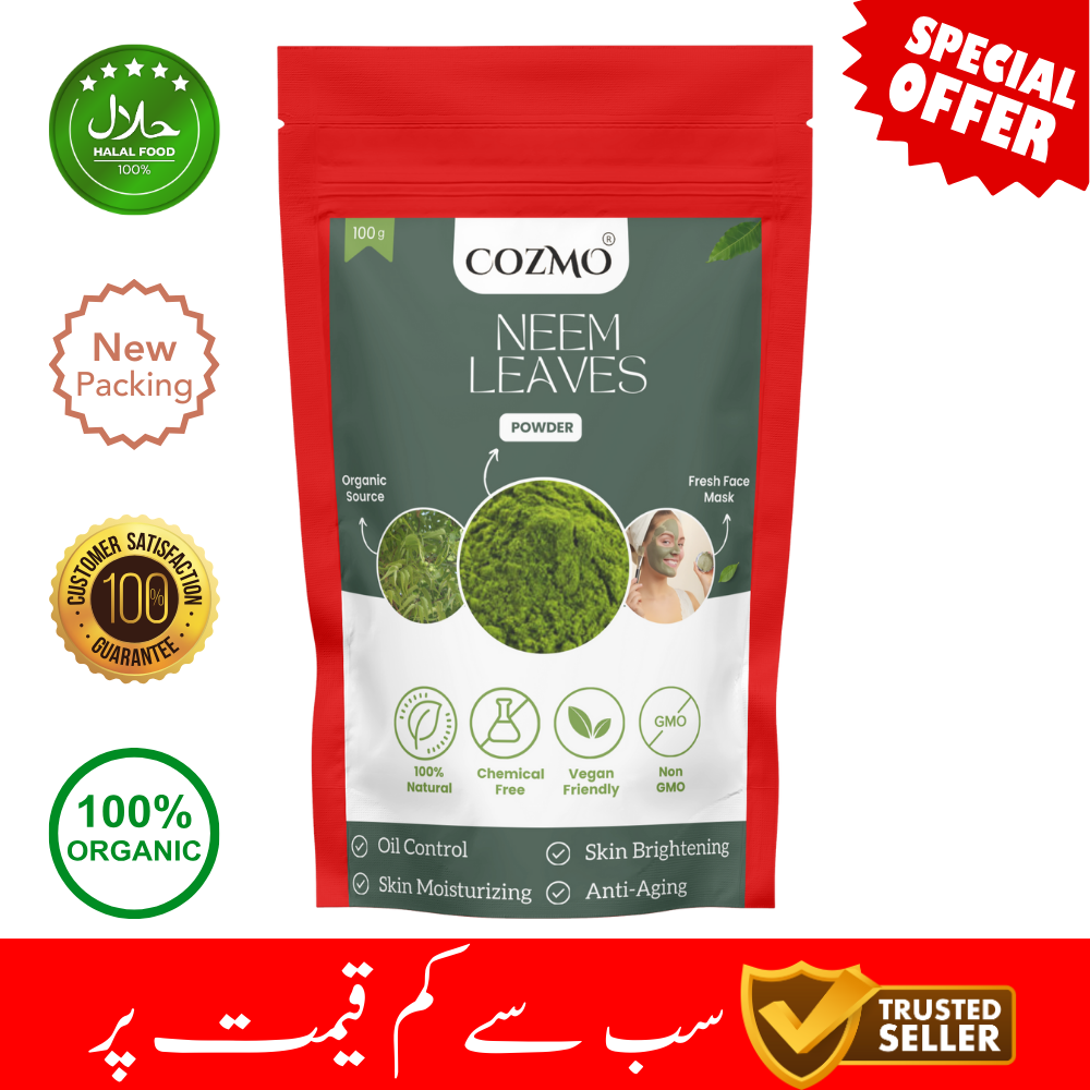 Cozmo Neem Leaves Powder Organic | Natural and Chemical Free | No Added Preservatives or Colors 100g. 