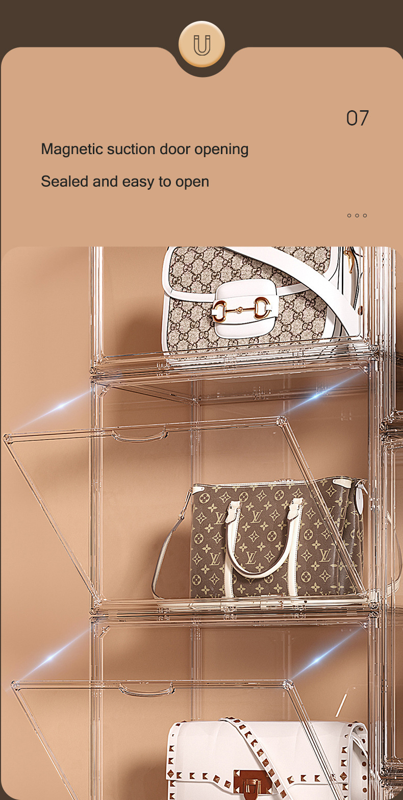 DISPLAY BOX Bag display box Transparent toy display boxes, doll display cabinets, transparent boxes, toy storage boxes, toy display boxes, acrylic display cabinets and transparent plastic boxes for model display can be stacked. Fully transparent storage b