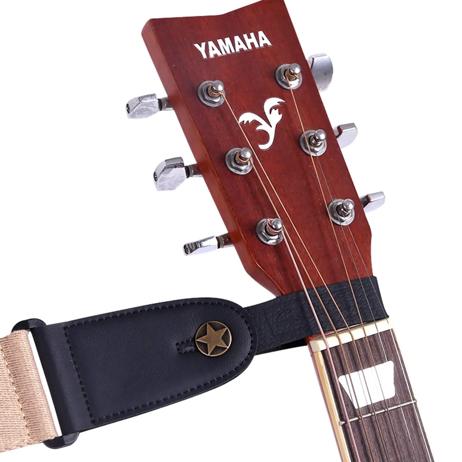 Miwaye Guitar Strap String, Black Leather Guitar Neck Strap Button, Acoustic Guitar Headstock Strap Tie, Strap Lock