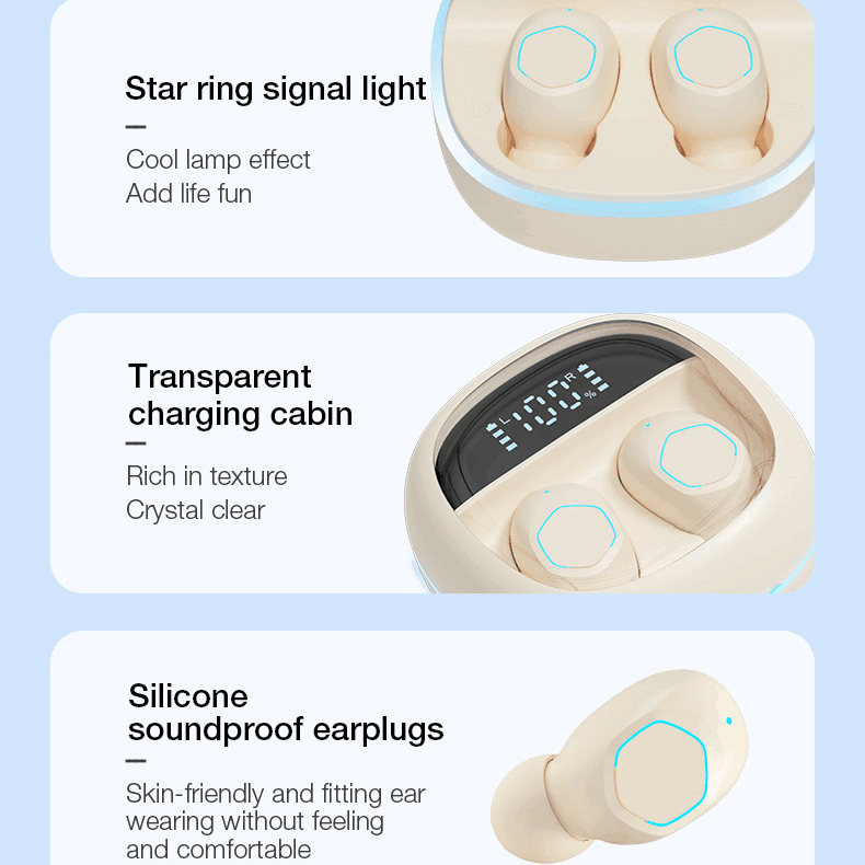 Wireless Earbuds 8H Continuous Playtime Bluetooth Ear Buds, IPX5 Waterproof Stereo Sound Bluetooth Wireless Headphones with Microphone and Charging Case with 40H Playtime Capacity for Android iOS