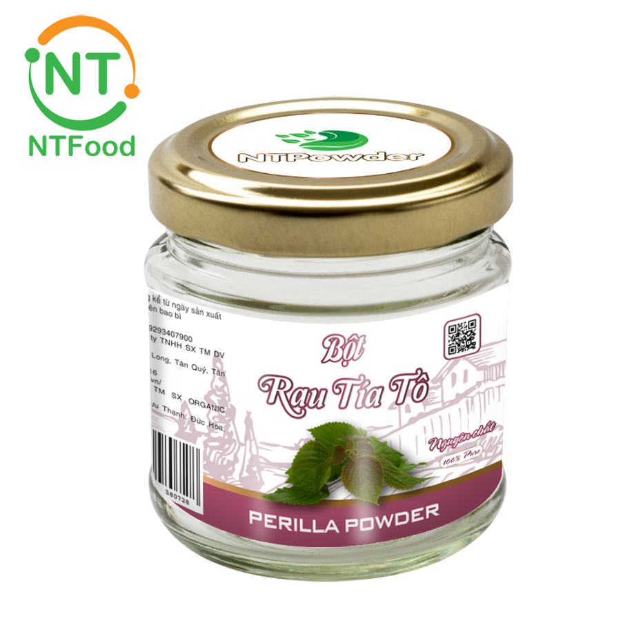 Bột Lá Tía Tô sấy lạnh NTPowder 100gr / 60gr / 50gr - Bột Rau Củ, Hỗ trợ bệnh Gout, xương khớp, Dưỡng trắng da - Nhất Tín Food