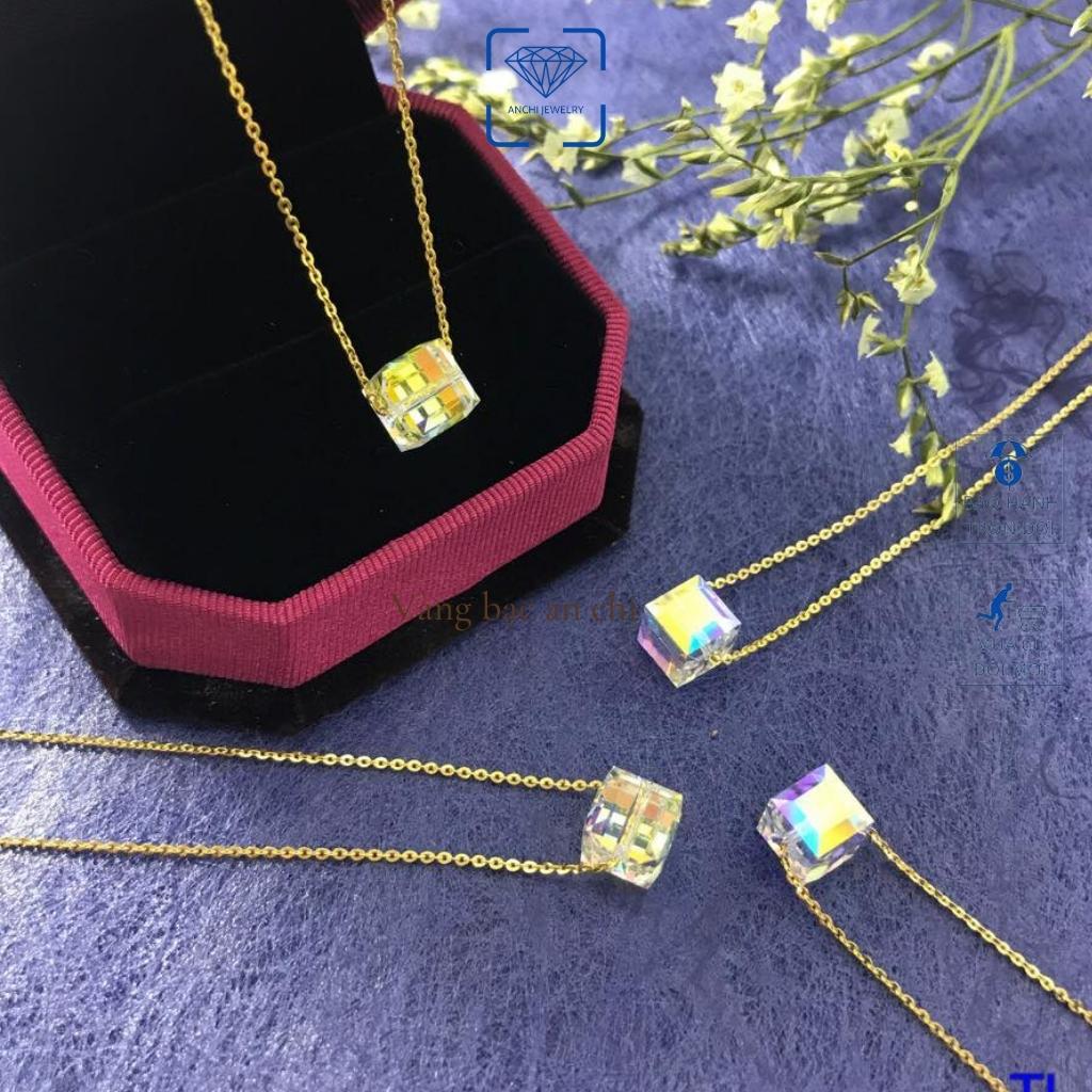 Dây chuyền vàng tây hạt pha lê