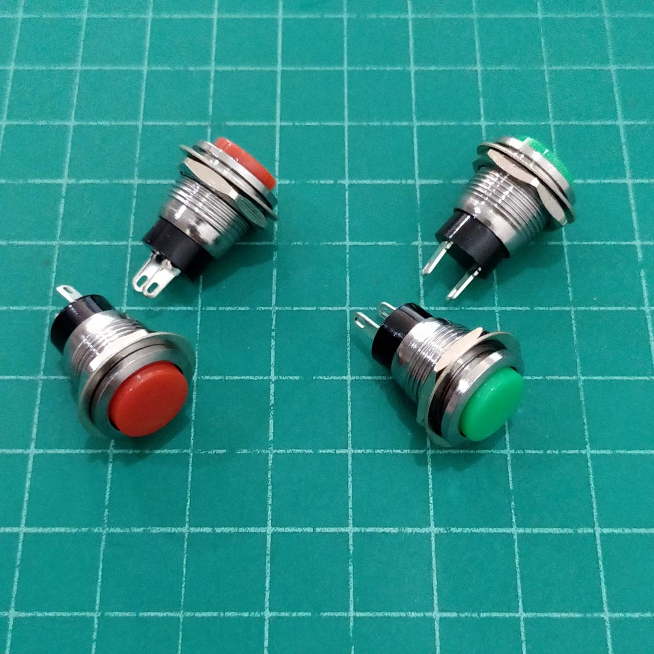 สวิทช์ 12mm ปุ่มกด รีเซ็ต กดติดปล่อยดับ Reset Switch 2 ขา ขนาด 12mm 