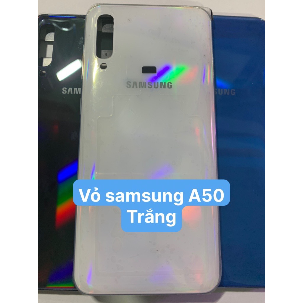 Bộ xương vỏ zin new sam sung A50 (GỒM :LƯNG,SƯỜN ,PHÍM BẤM,KÍNH CAM)