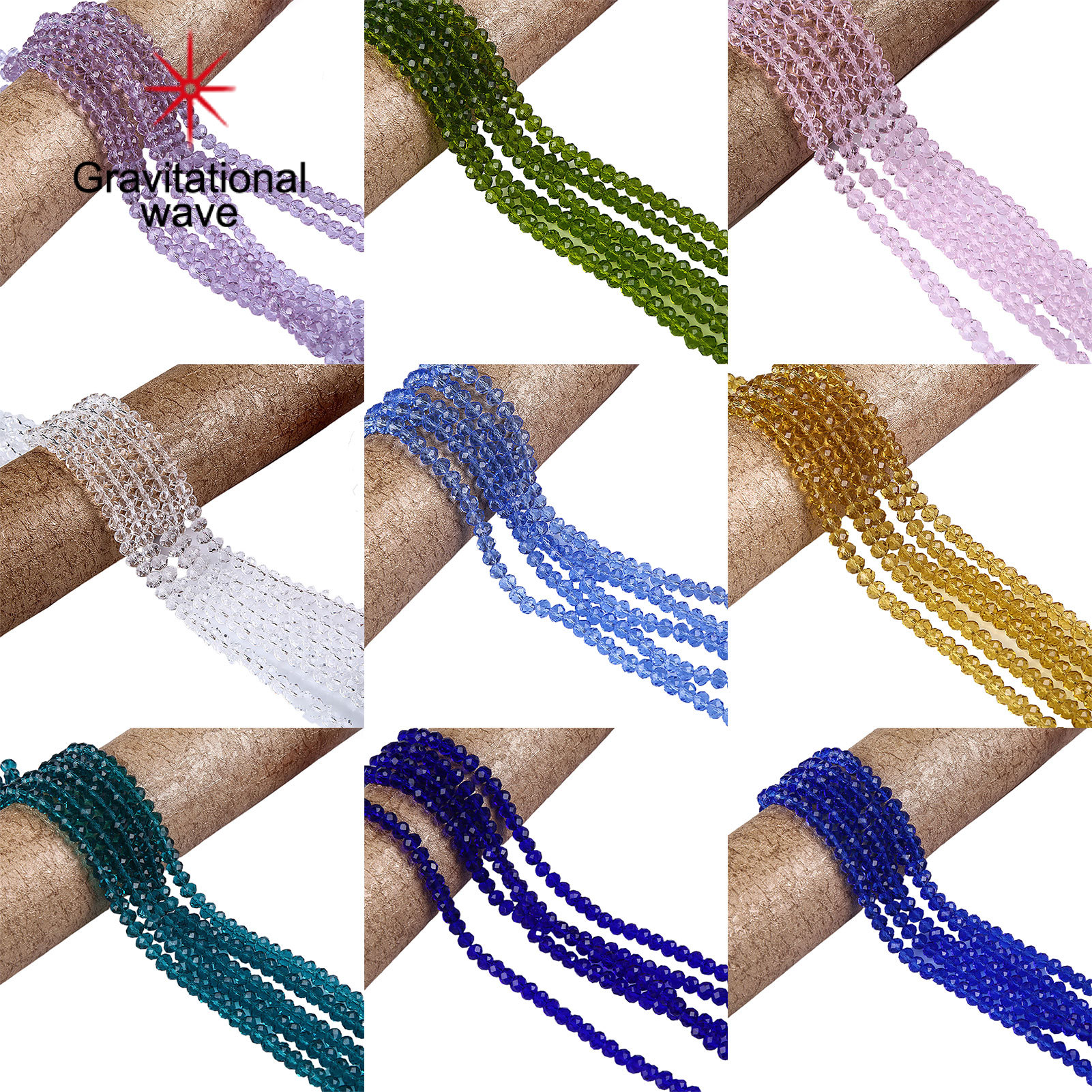 Gravitational wave DIY Jewelry Accessories Artificial Crystal Flat Loose Beads String Home Decor