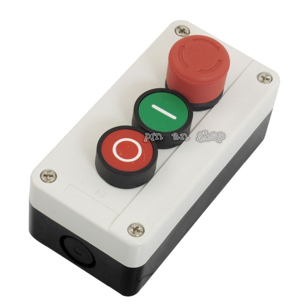NC Emergency Stop NO Red Green Push Button Switch Station 600V 10A