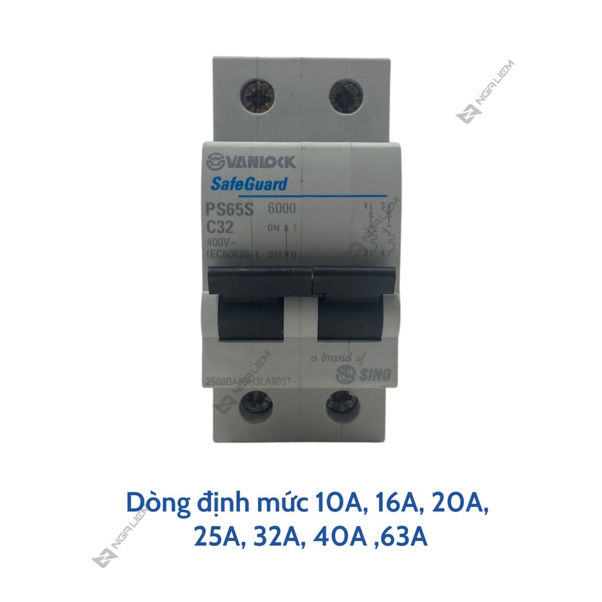 CB 2 Tép SINO (10A, 16A, 20A, 25A, 32A, 40A, 63A) PS45N - 2 Cực