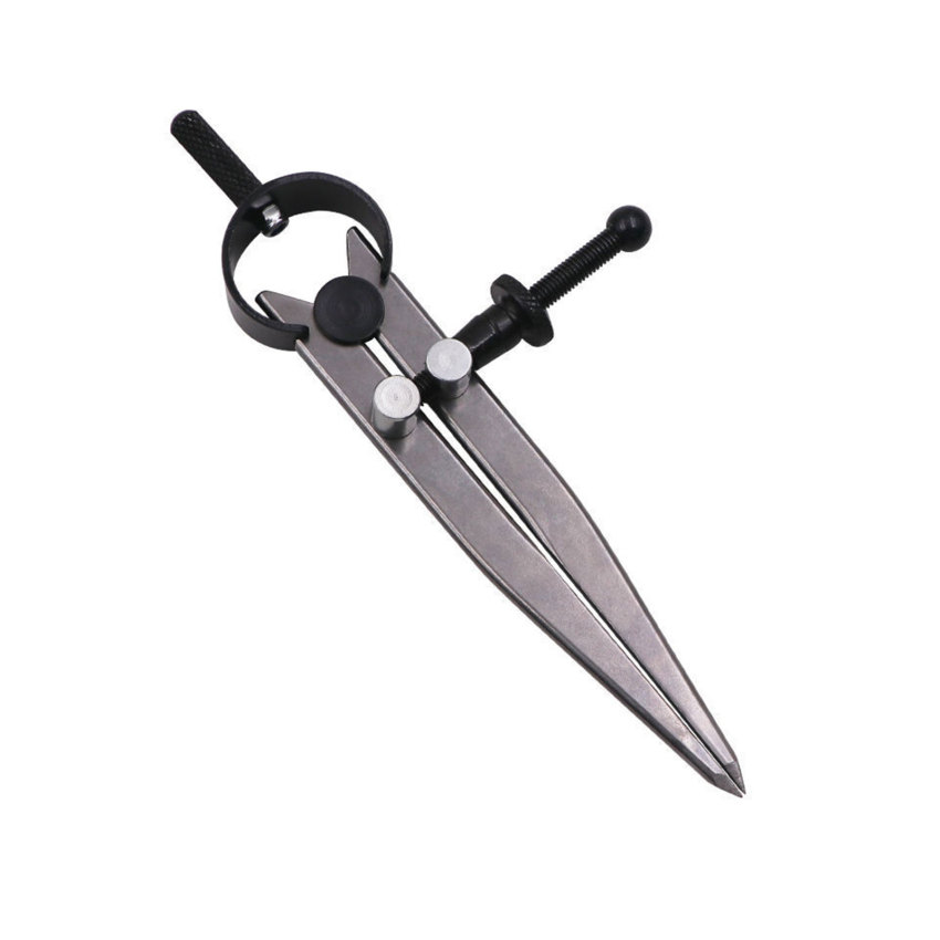 Adjustable Leather Compass Lockable Carbon Steel Divider Wing Creaser DIY Leathercraft Rotating Line Scribing Gauge Caliper Tool