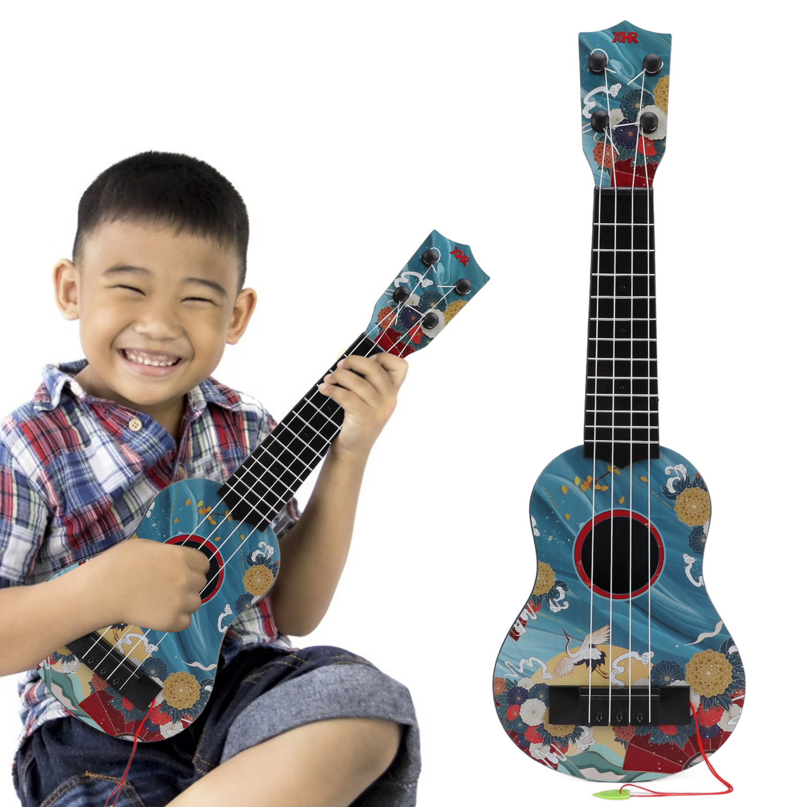 ABS Ukulele Kid Guitar Toys Coated Mini Stainless Steel String Plastic for Music Instrument Learning for Early Educational