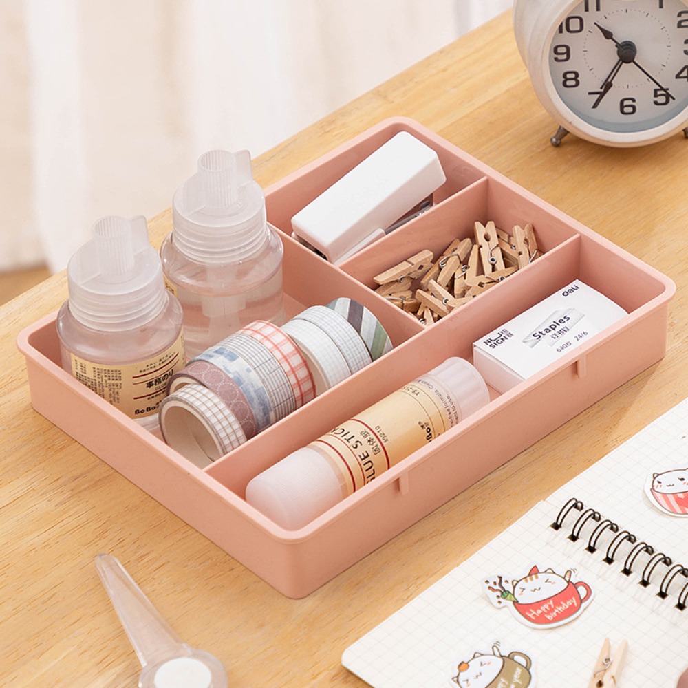 VXUAIQ STORE Multi-Purpose Stationery Container Compartment Drawers Storage Box Divide Drawer Organizer Cosmetics Tray Divider Desktop Storage Bin