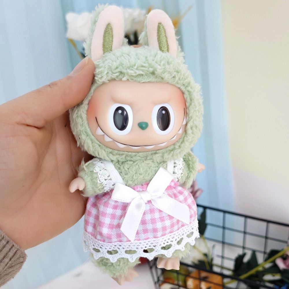Colorful Bread Head Cover Labubu Time Clothes Dress Set Suspender Pants ...